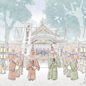 東京の祭イラストレーション